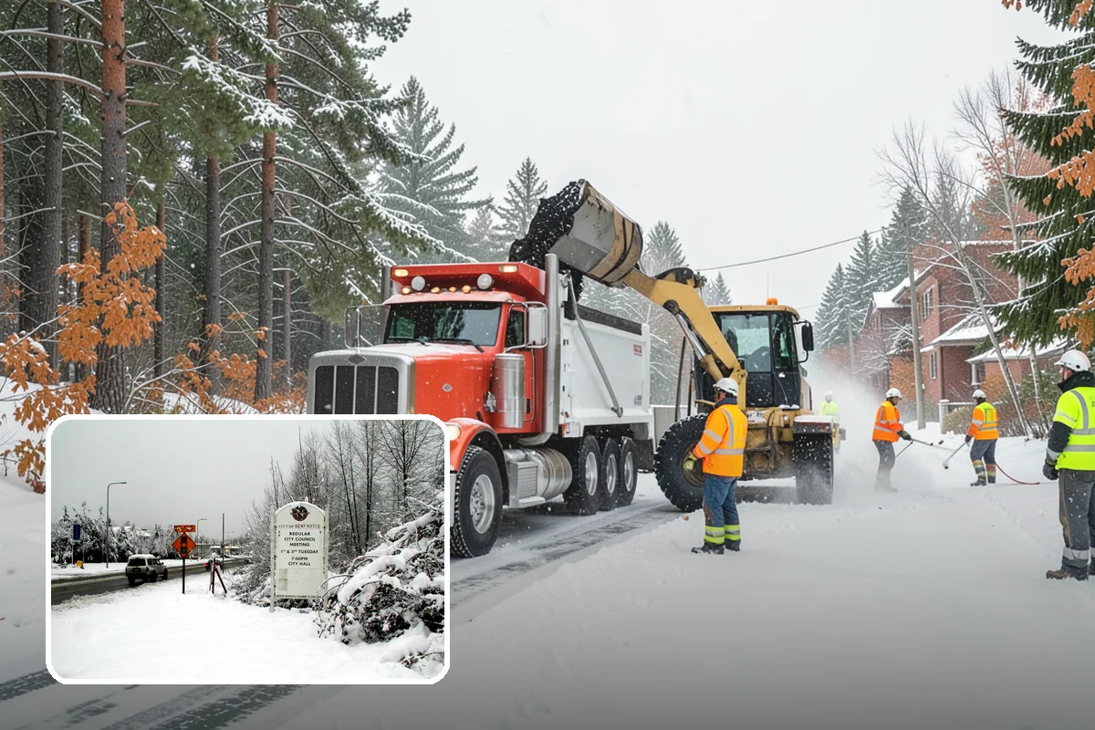 Residential Snow Plowing in Newcastle, King County, WA - Compact equipment sized for narrow driveways and garage aprons