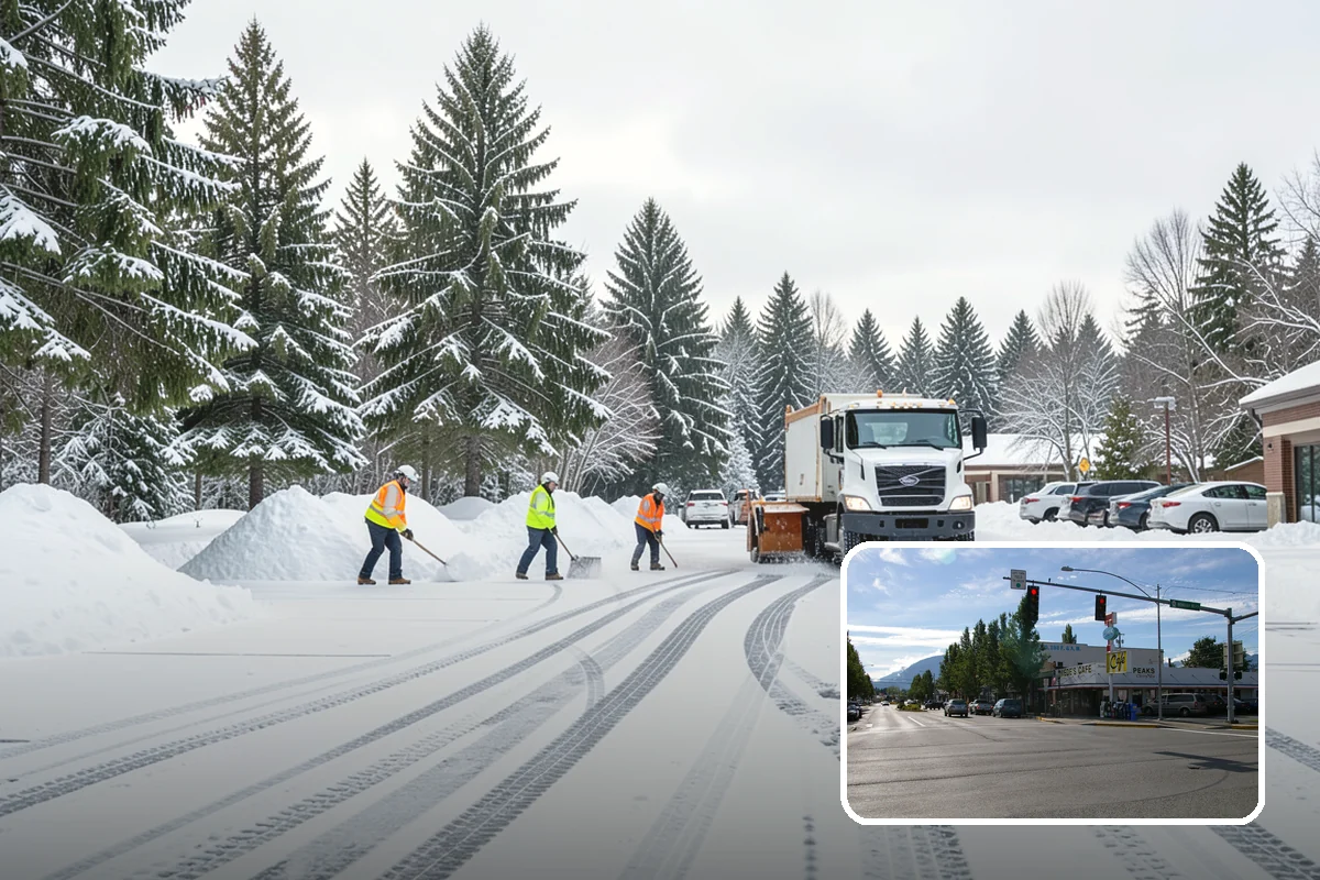Residential Snow Plowing in North Bend, King County, WA - Compact equipment sized for narrow driveways and garage aprons