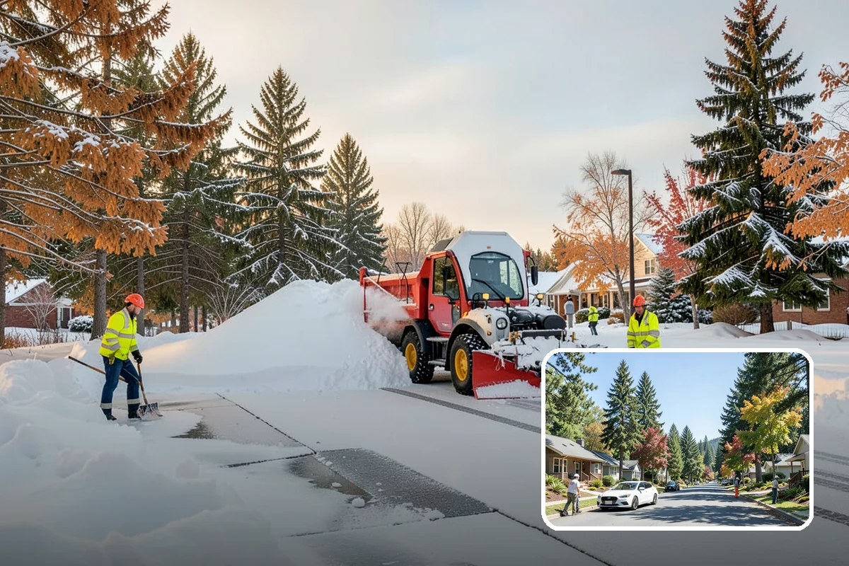 Residential Snow Plowing in Orting, Pierce County, WA - Compact equipment sized for narrow driveways and garage aprons