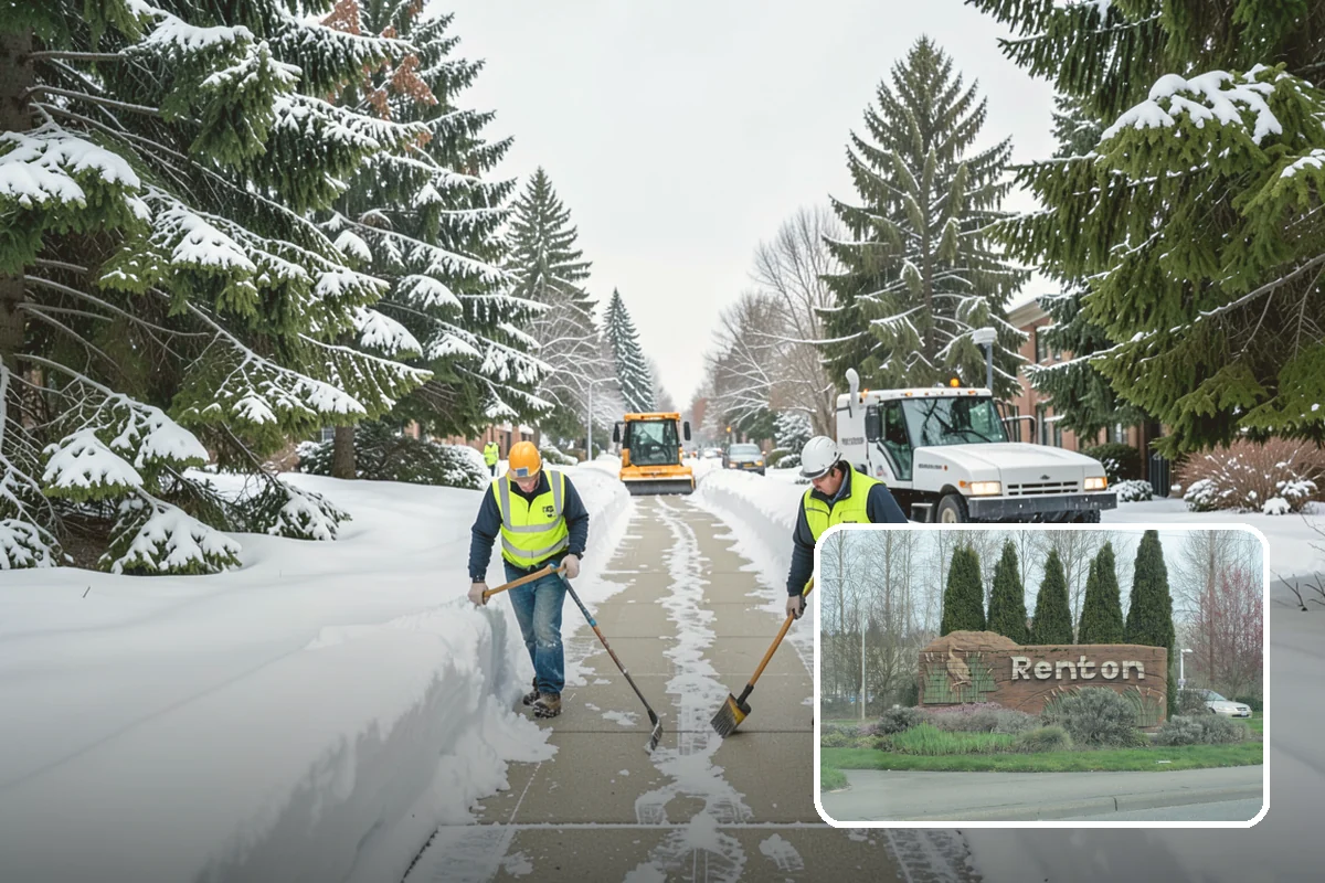Residential Snow Plowing in Renton, King County, WA - Compact equipment sized for narrow driveways and garage aprons