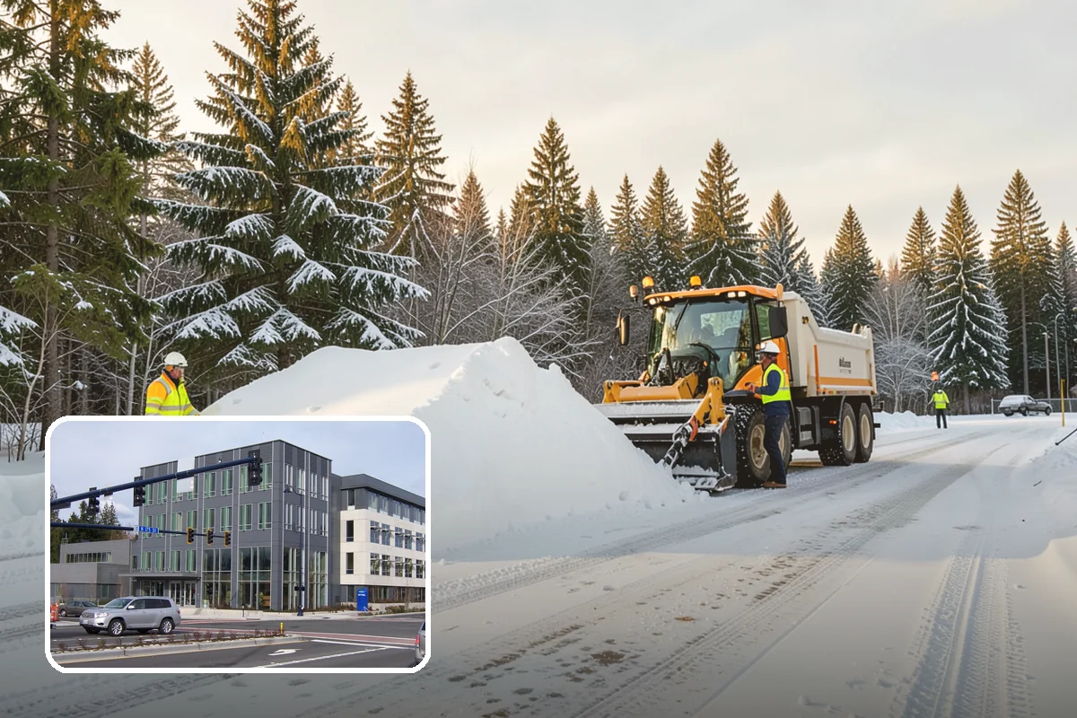 Residential Snow Plowing in Shoreline, King County, WA - Compact equipment sized for narrow driveways and garage aprons