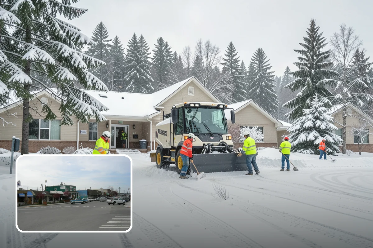 Residential Snow Plowing in Stanwood, Snohomish County, WA - Compact equipment sized for narrow driveways and garage aprons