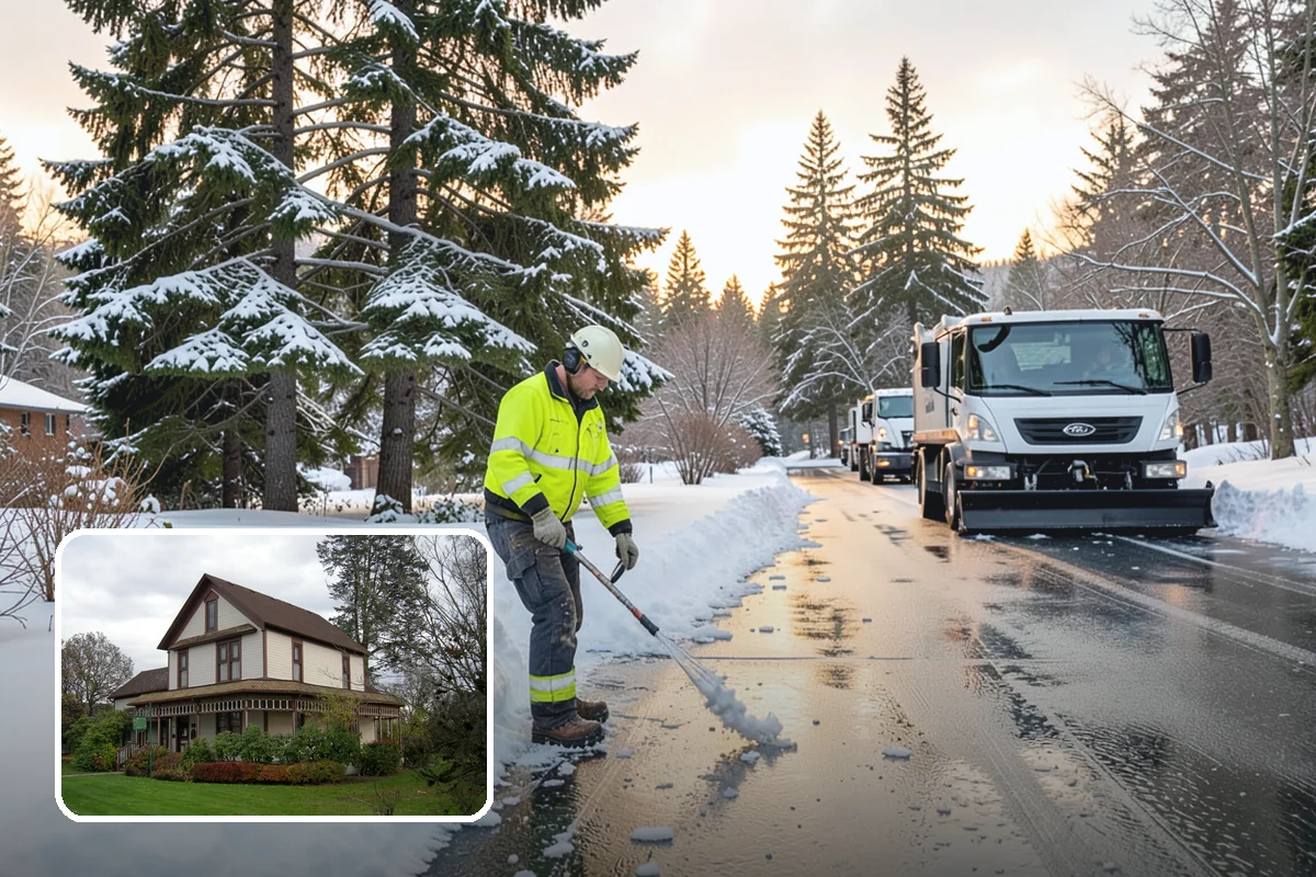 Residential Snow Plowing in Sumner, Pierce County, WA - Compact equipment sized for narrow driveways and garage aprons
