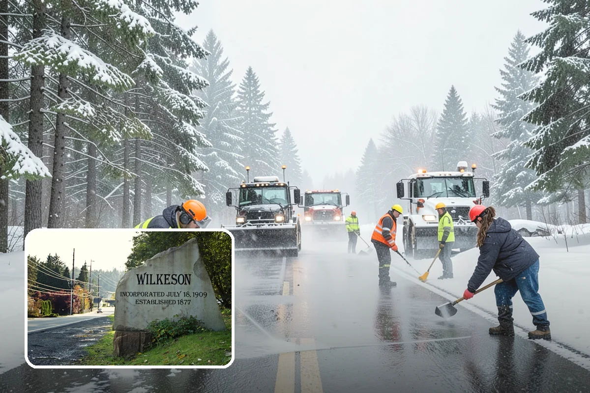 Residential Snow Plowing in Wilkeson, Pierce County, WA - Compact equipment sized for narrow driveways and garage aprons