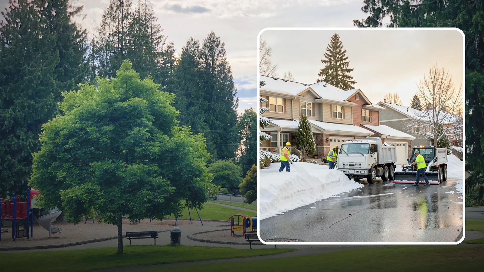 Residential Snow Removal in Bonney Lake, Pierce County, WA - We clear snow and ice from Western Washington homes when a Puget Sound cold snap catches your neighborhood off guard.