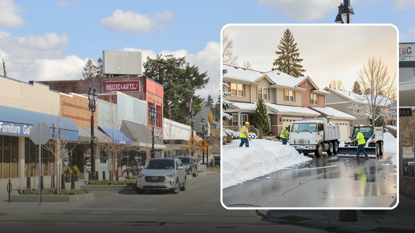 Residential Snow Removal in Bothell, King County, WA - We clear snow and ice from Western Washington homes when a Puget Sound cold snap catches your neighborhood off guard.