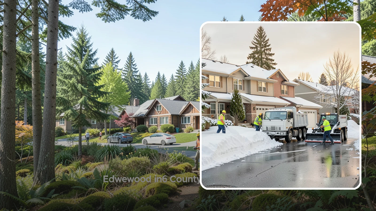 Residential Snow Removal in Edgewood, Pierce County, WA - We clear snow and ice from Western Washington homes when a Puget Sound cold snap catches your neighborhood off guard.