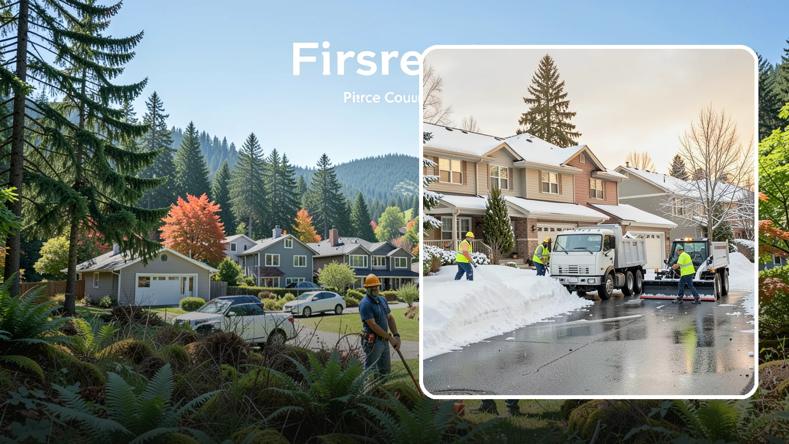 Residential Snow Removal in Fircrest, Pierce County, WA - We clear snow and ice from Western Washington homes when a Puget Sound cold snap catches your neighborhood off guard.
