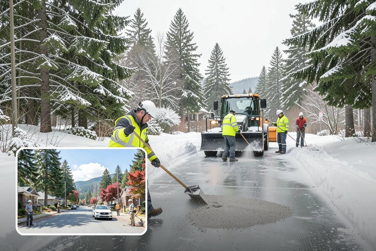Residential Snow Removal in Hunts Point, King County, WA - Reaches surfaces city plows ignore on residential streets