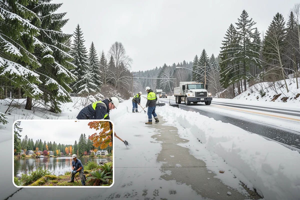 Residential Snow Removal in La Conner, Skagit County, WA - Reaches surfaces city plows ignore on residential streets