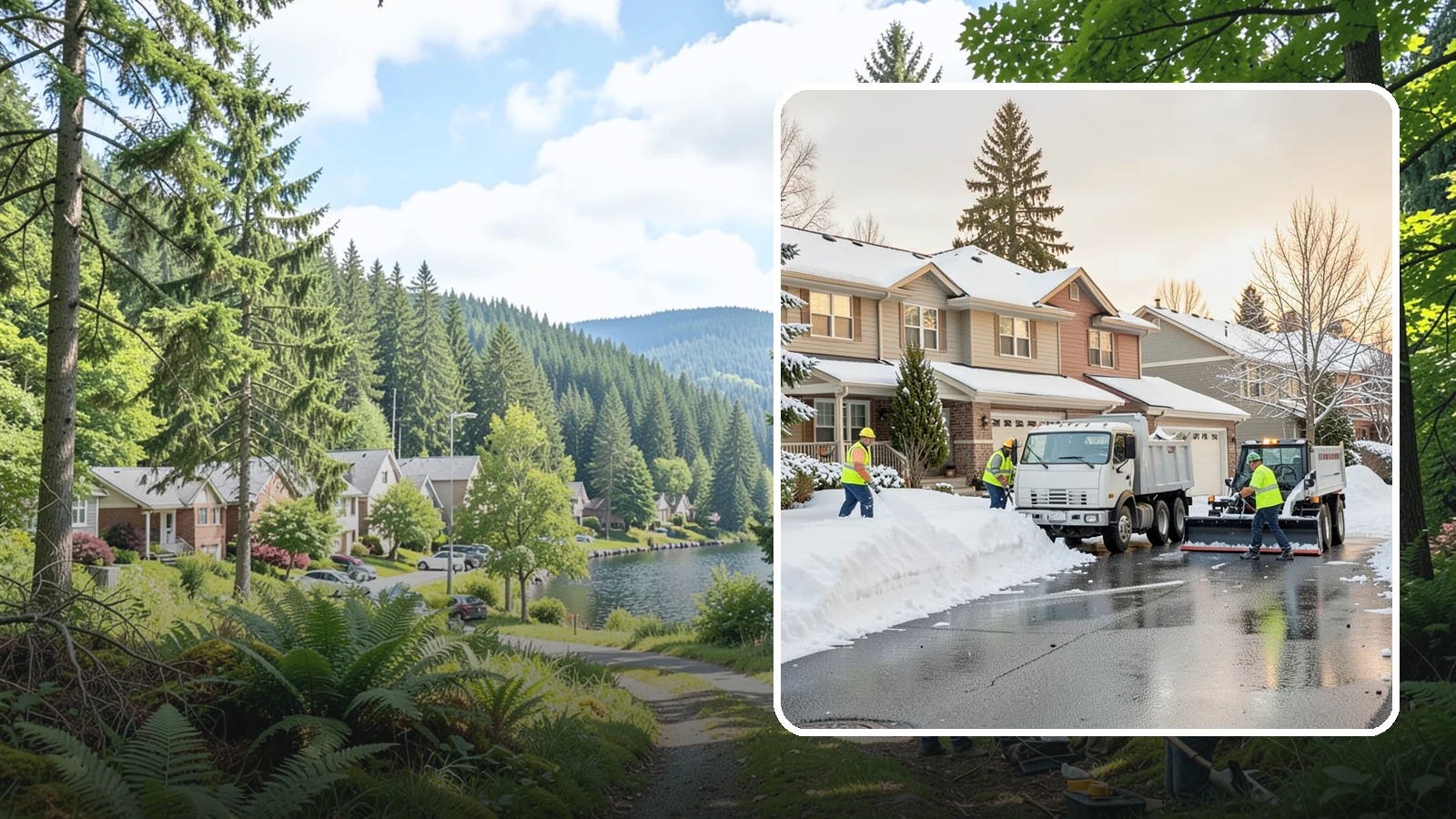 Residential Snow Removal in Lake Forest Park, King County, WA - We clear snow and ice from Western Washington homes when a Puget Sound cold snap catches your neighborhood off guard.