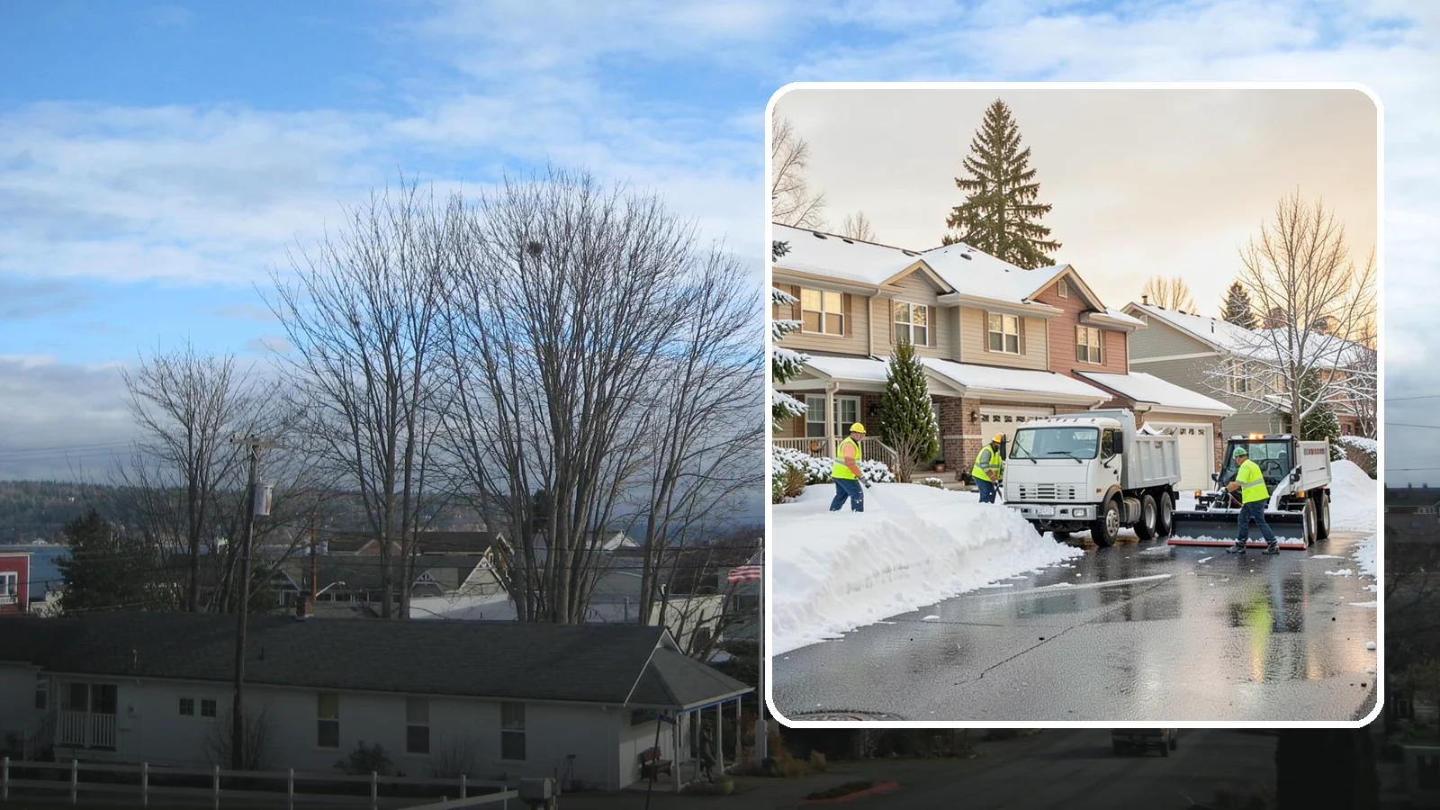 Residential Snow Removal in Langley, Island County, WA - We clear snow and ice from Western Washington homes when a Puget Sound cold snap catches your neighborhood off guard.