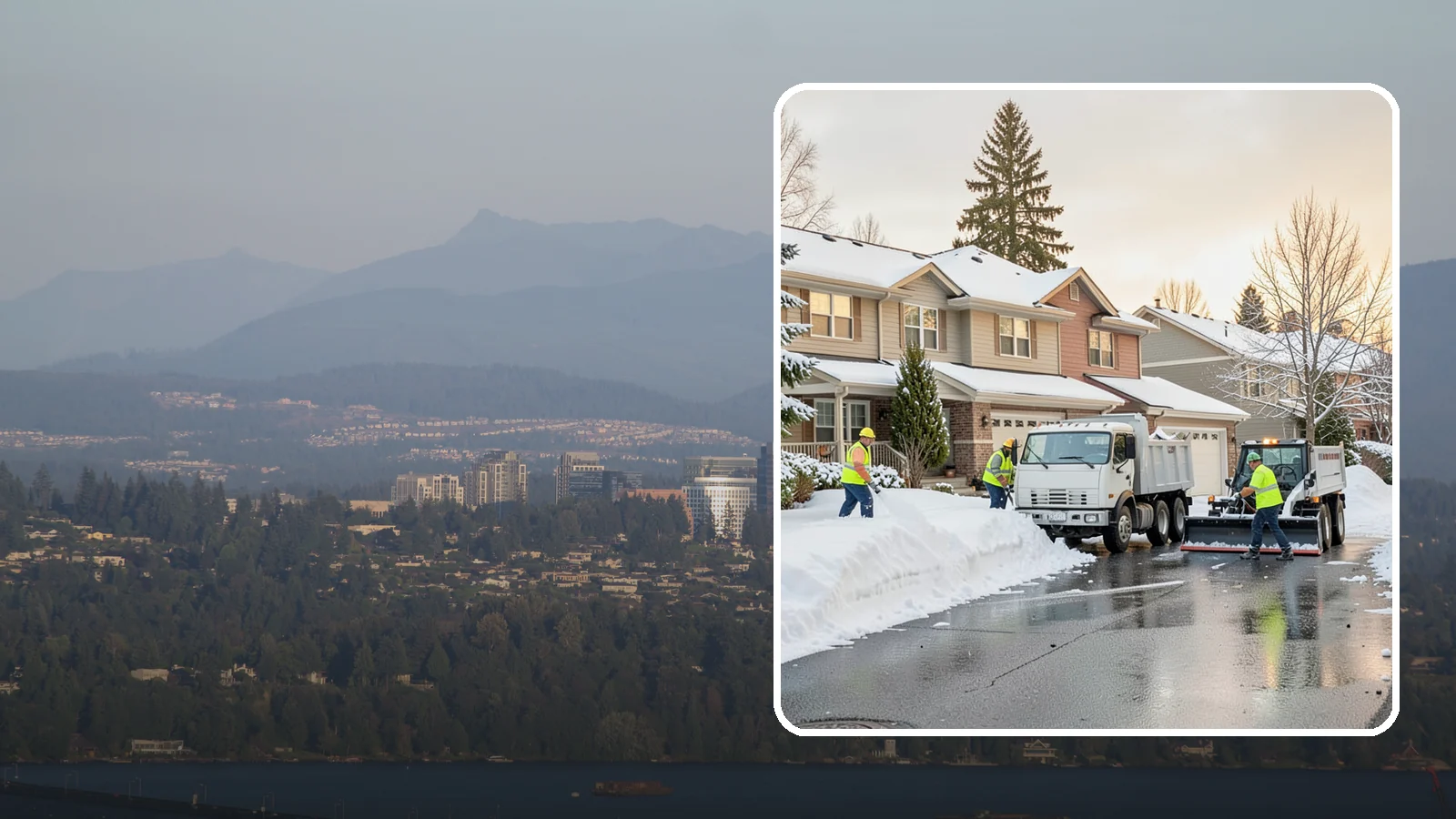 Residential Snow Removal in Medina, King County, WA - We clear snow and ice from Western Washington homes when a Puget Sound cold snap catches your neighborhood off guard.