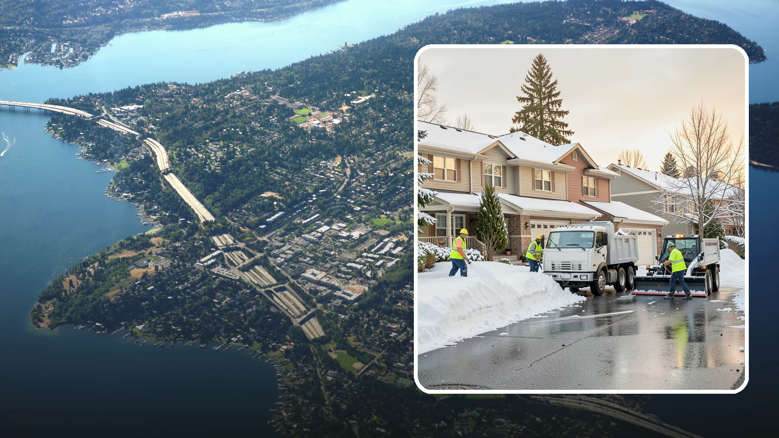 Residential Snow Removal in Mercer Island, King County, WA - We clear snow and ice from Western Washington homes when a Puget Sound cold snap catches your neighborhood off guard.