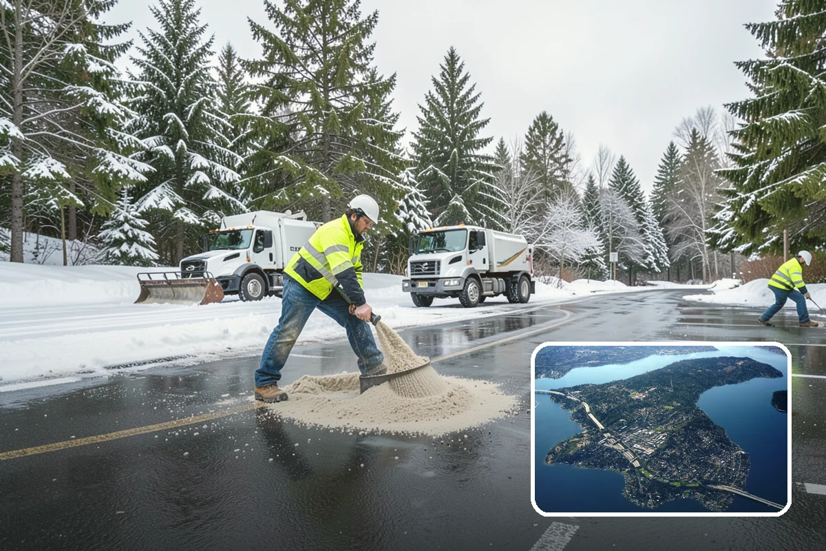 Residential Snow Removal in Mercer Island, King County, WA - Reaches surfaces city plows ignore on residential streets