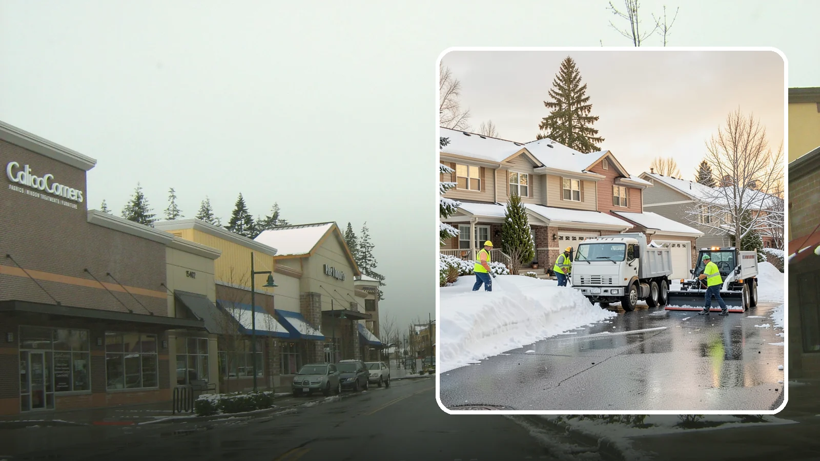 Residential Snow Removal in Mill Creek, Snohomish County, WA - We clear snow and ice from Western Washington homes when a Puget Sound cold snap catches your neighborhood off guard.