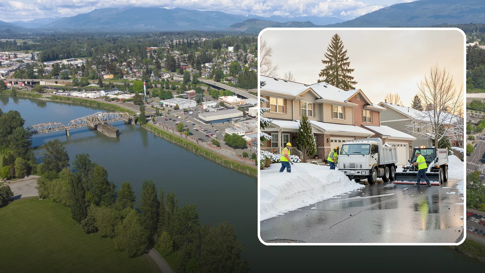Residential Snow Removal in Mount Vernon, Skagit County, WA - We clear snow and ice from Western Washington homes when a Puget Sound cold snap catches your neighborhood off guard.