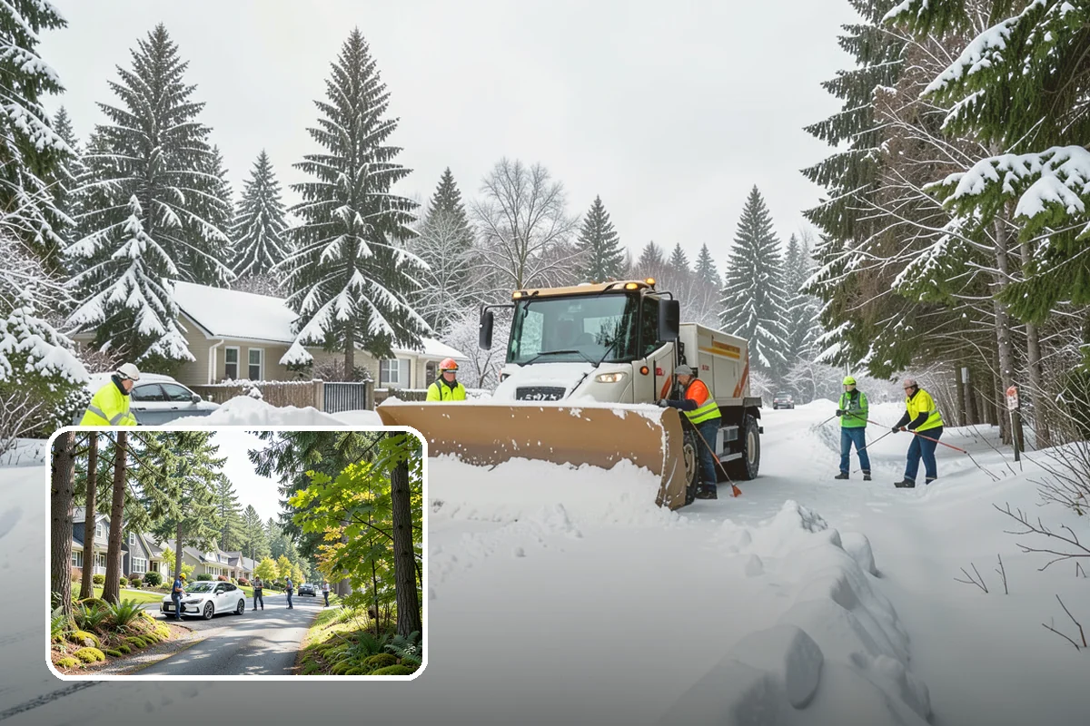 Residential Snow Removal in Normandy Park, King County, WA - Reaches surfaces city plows ignore on residential streets