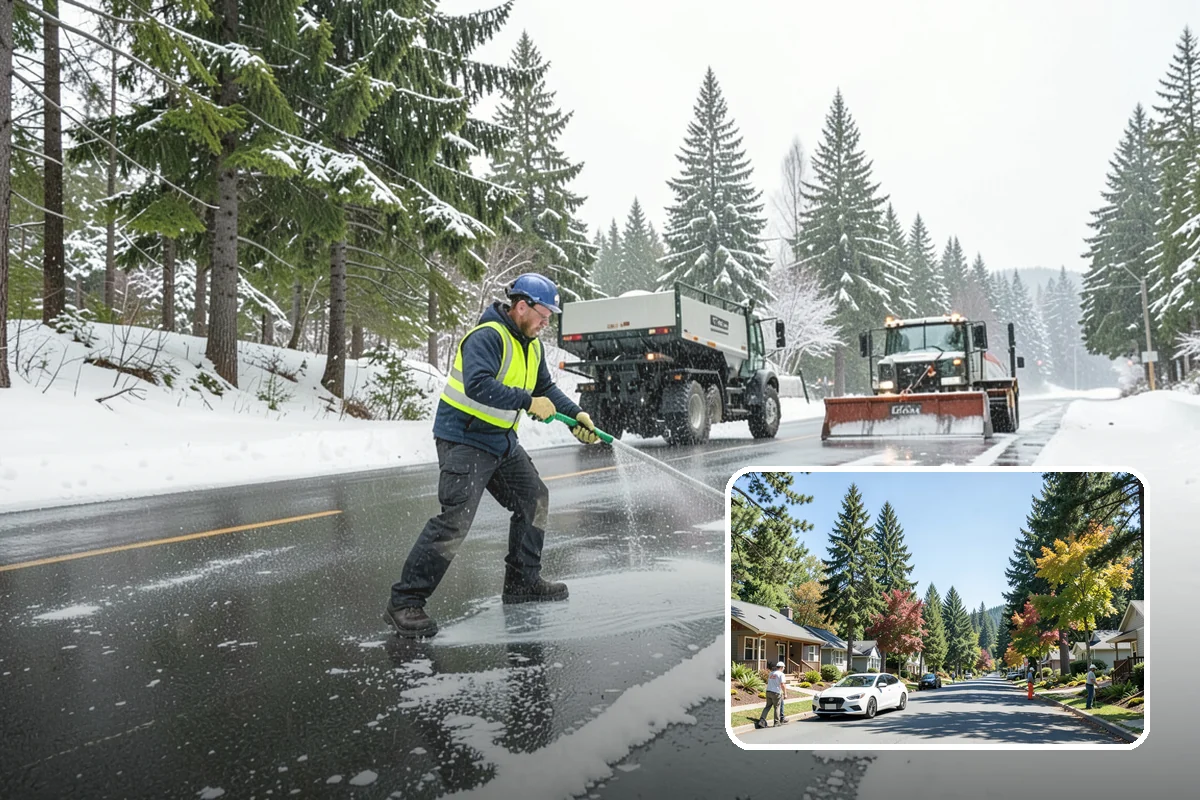 Residential Snow Removal in Orting, Pierce County, WA - Reaches surfaces city plows ignore on residential streets