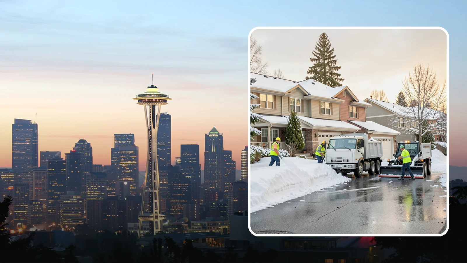 Residential Snow Removal in Seattle, King County, WA - We clear snow and ice from Western Washington homes when a Puget Sound cold snap catches your neighborhood off guard.
