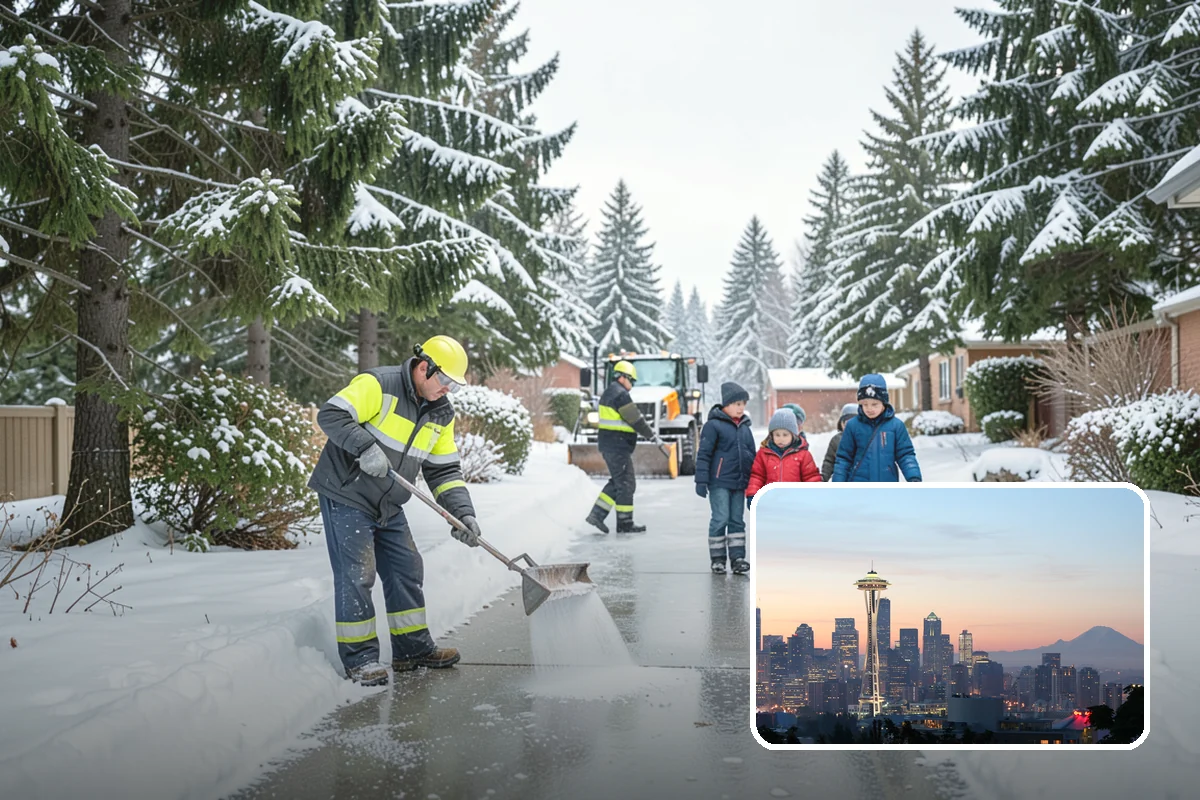 Residential Snow Removal in Seattle, King County, WA - Reaches surfaces city plows ignore on residential streets