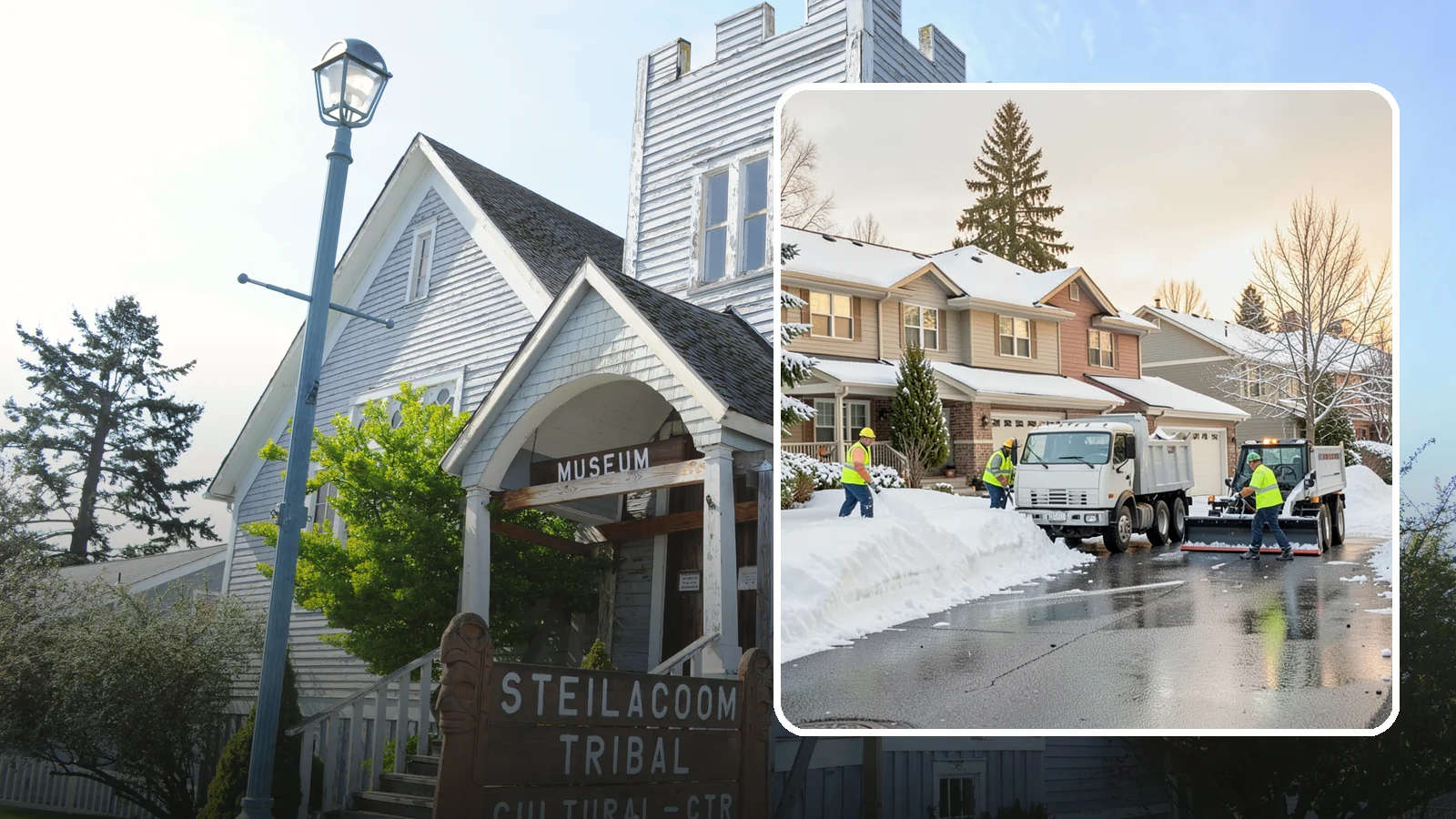 Residential Snow Removal in Steilacoom, Pierce County, WA - We clear snow and ice from Western Washington homes when a Puget Sound cold snap catches your neighborhood off guard.