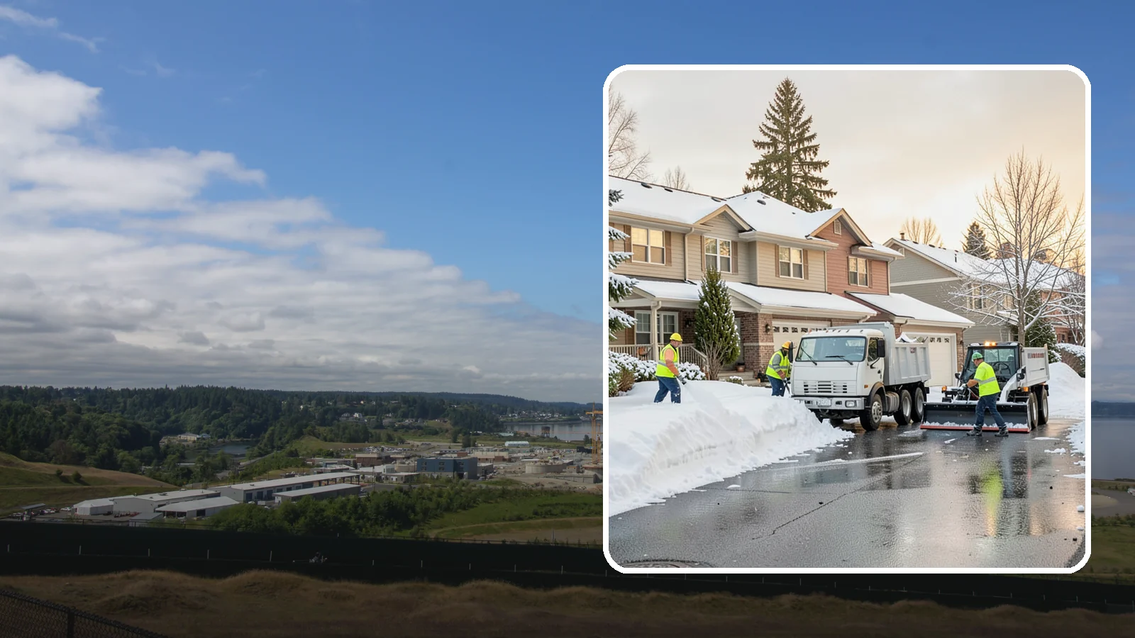 Residential Snow Removal in University Place, Pierce County, WA - We clear snow and ice from Western Washington homes when a Puget Sound cold snap catches your neighborhood off guard.