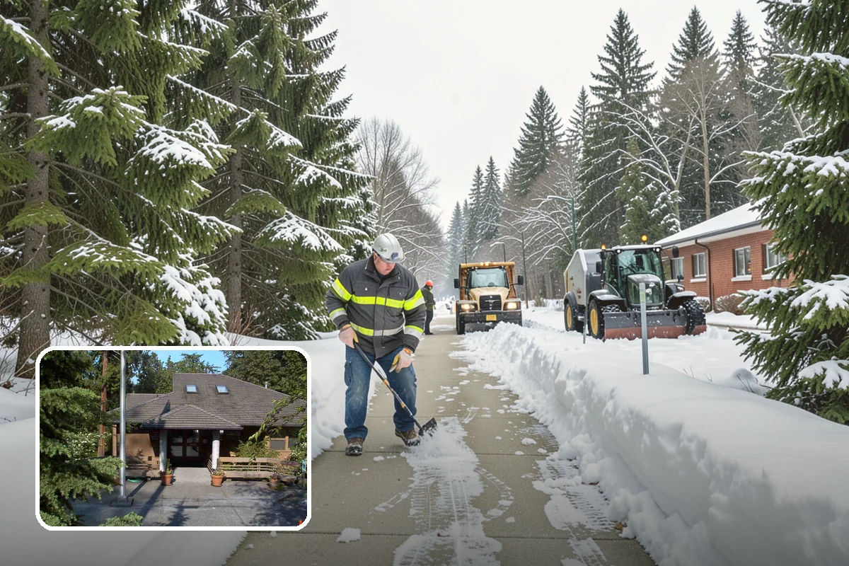 Residential Snow Removal in Yarrow Point, King County, WA - Reaches surfaces city plows ignore on residential streets
