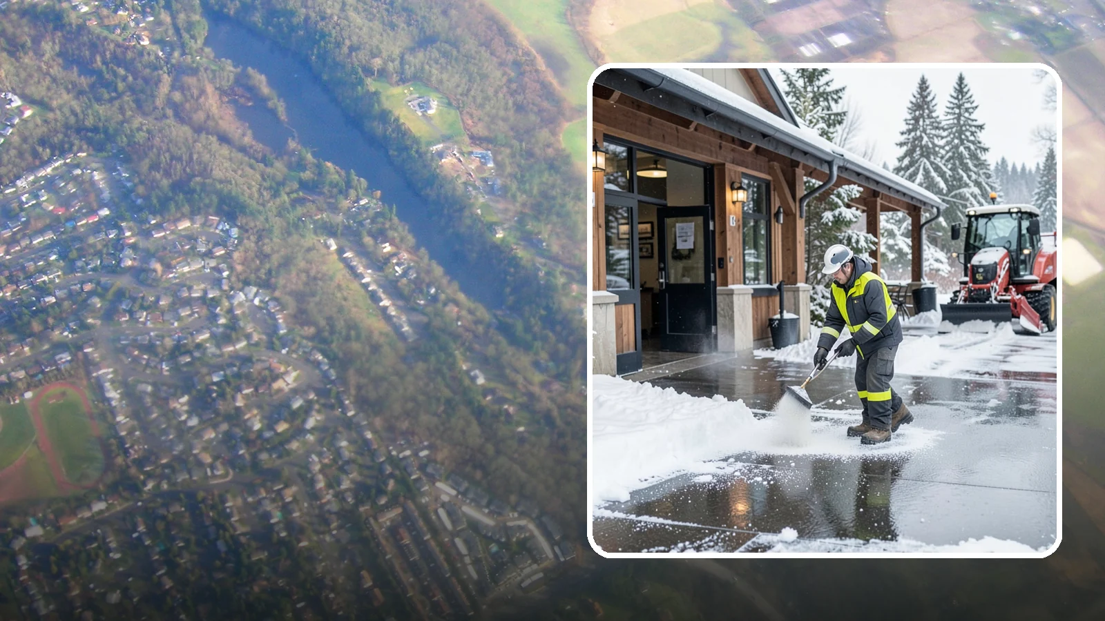 Restaurant Deicing in Algona, King County, WA - Deicing for restaurants that keeps entrances, patios, and parking approaches safe for diners and staff during a Western...