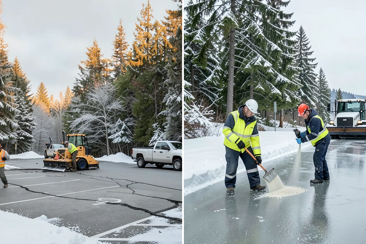 Restaurant Deicing in Arlington, Snohomish County, WA - Identify entrances, patios, staff routes, and parking walks