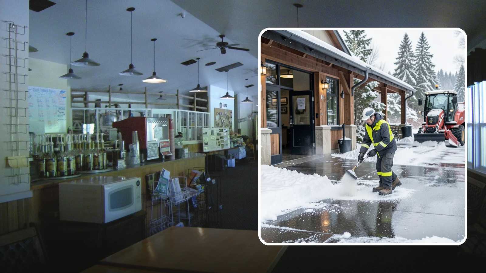 Restaurant Deicing in Black Diamond, King County, WA - Deicing for restaurants that keeps entrances, patios, and parking approaches safe for diners and staff during a Western...