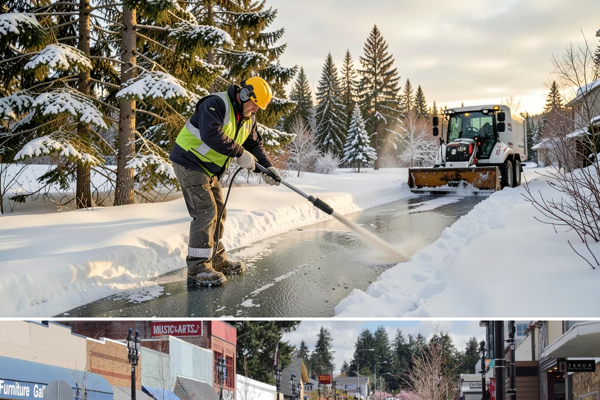 Restaurant Deicing in Bothell, King County, WA - Deicing runs through the winter dining season, peaking on the freezing-rain evenings that overlap with peak reservation hours.