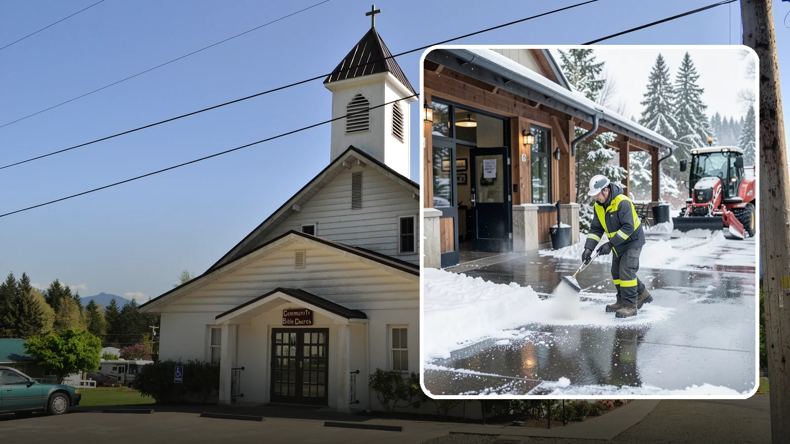 Restaurant Deicing in Concrete, Skagit County, WA - Deicing for restaurants that keeps entrances, patios, and parking approaches safe for diners and staff during a Western...