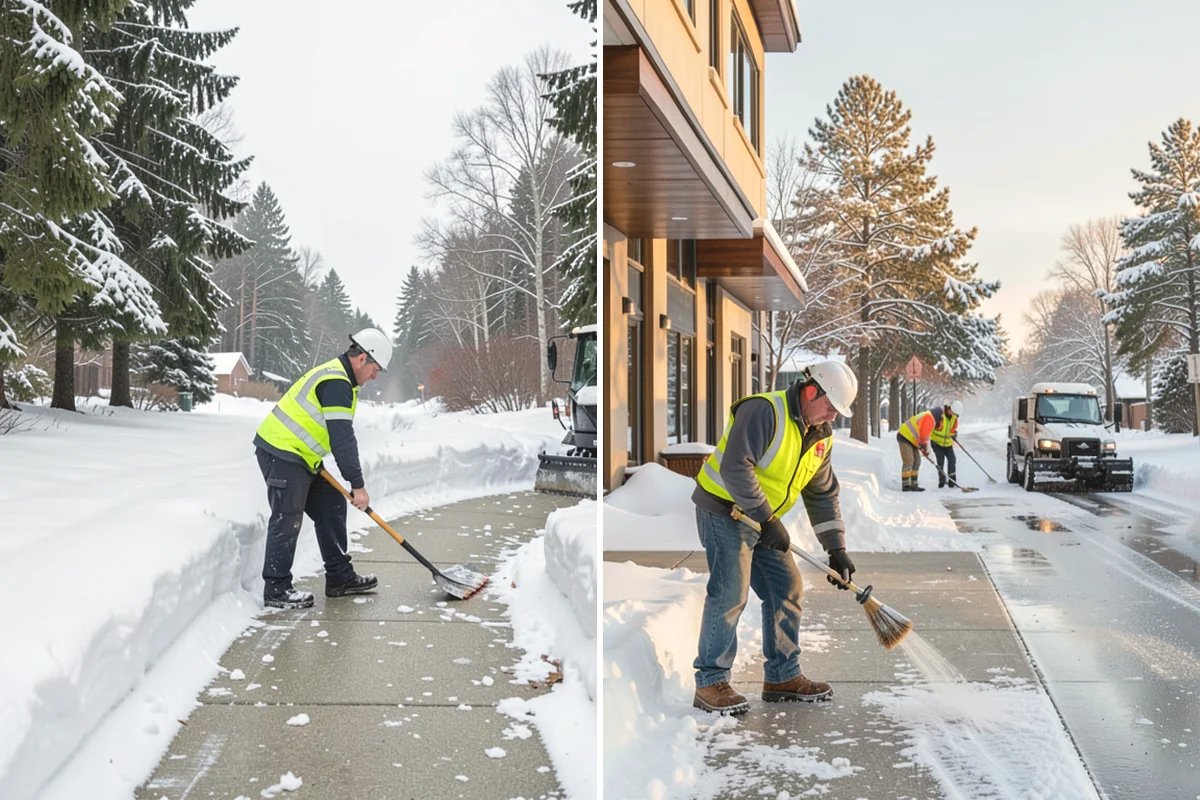 Restaurant Deicing in Covington, King County, WA - Identify entrances, patios, staff routes, and parking walks