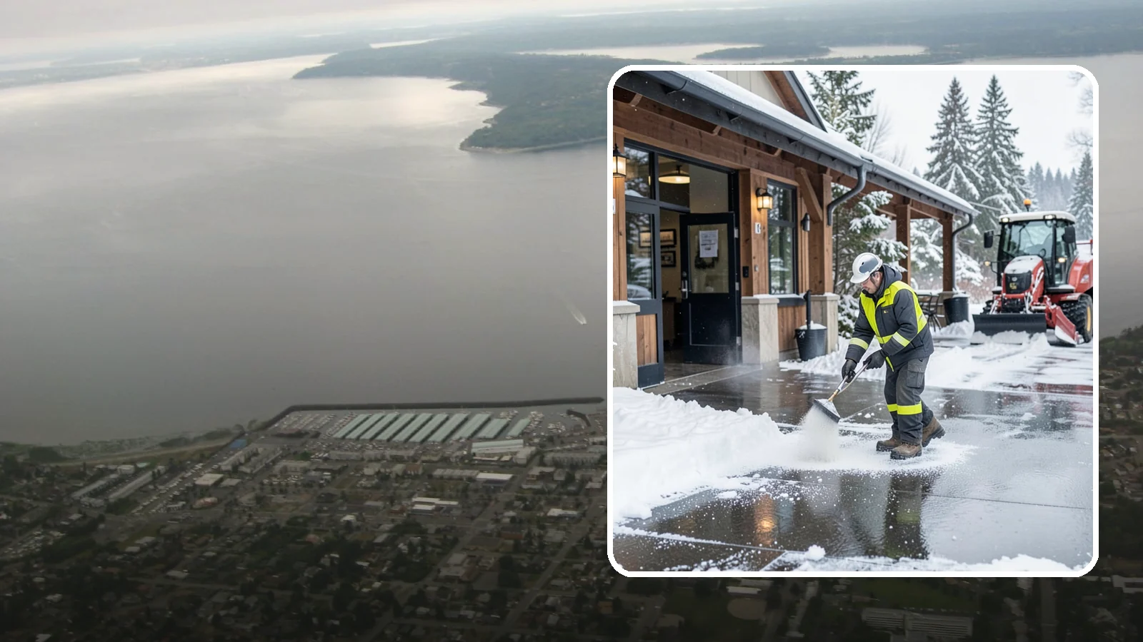 Restaurant Deicing in Des Moines, King County, WA - Deicing for restaurants that keeps entrances, patios, and parking approaches safe for diners and staff during a Western...