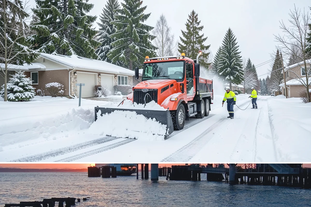 Restaurant Deicing in Edmonds, Snohomish County, WA - Deicing runs through the winter dining season, peaking on the freezing-rain evenings that overlap with peak reservation hours.