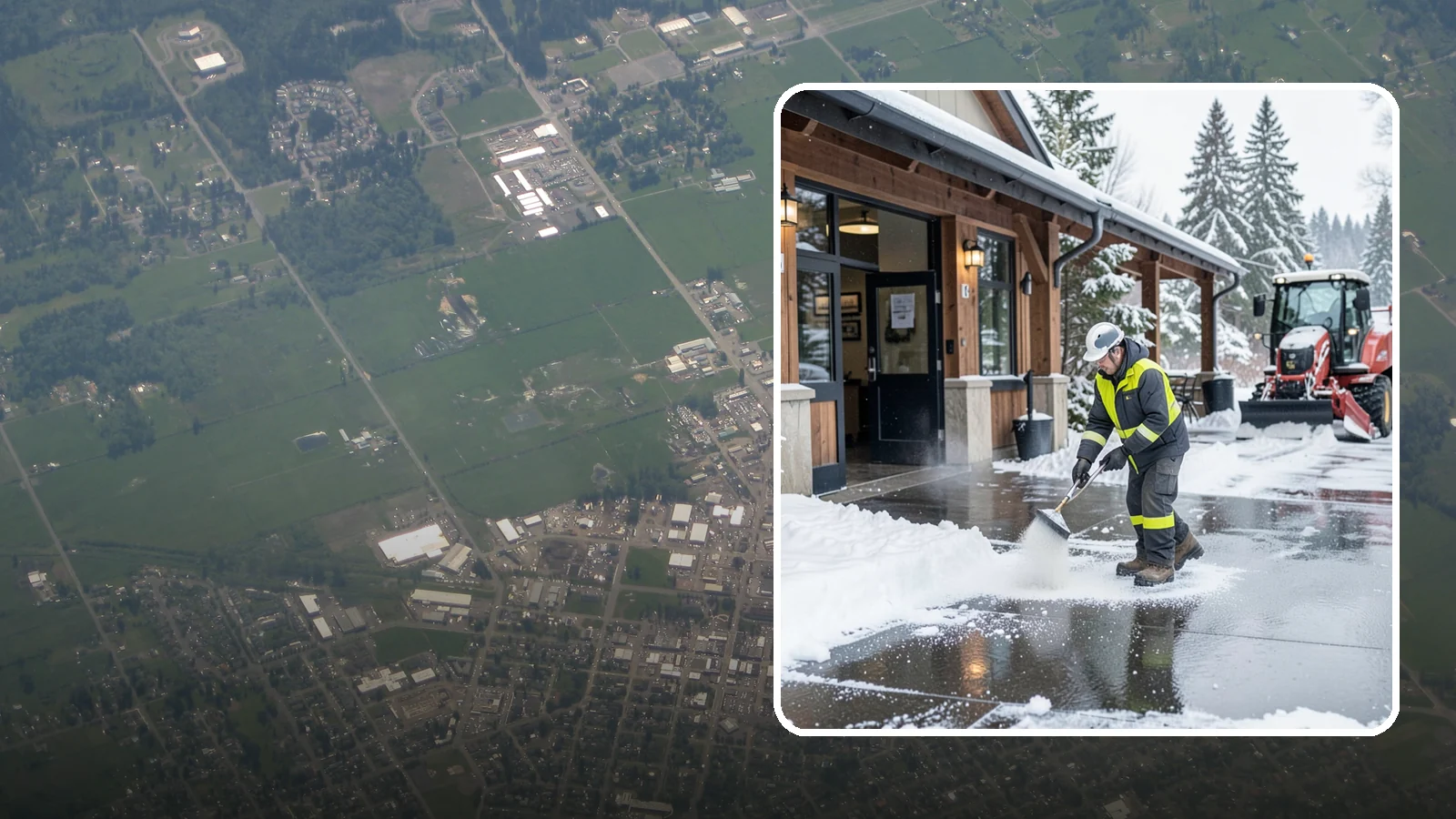 Restaurant Deicing in Enumclaw, King County, WA - Deicing for restaurants that keeps entrances, patios, and parking approaches safe for diners and staff during a Western...