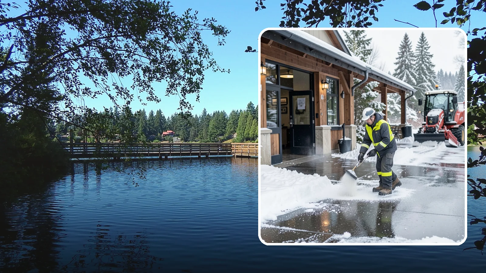 Restaurant Deicing in Federal Way, King County, WA - Deicing for restaurants that keeps entrances, patios, and parking approaches safe for diners and staff during a Western...
