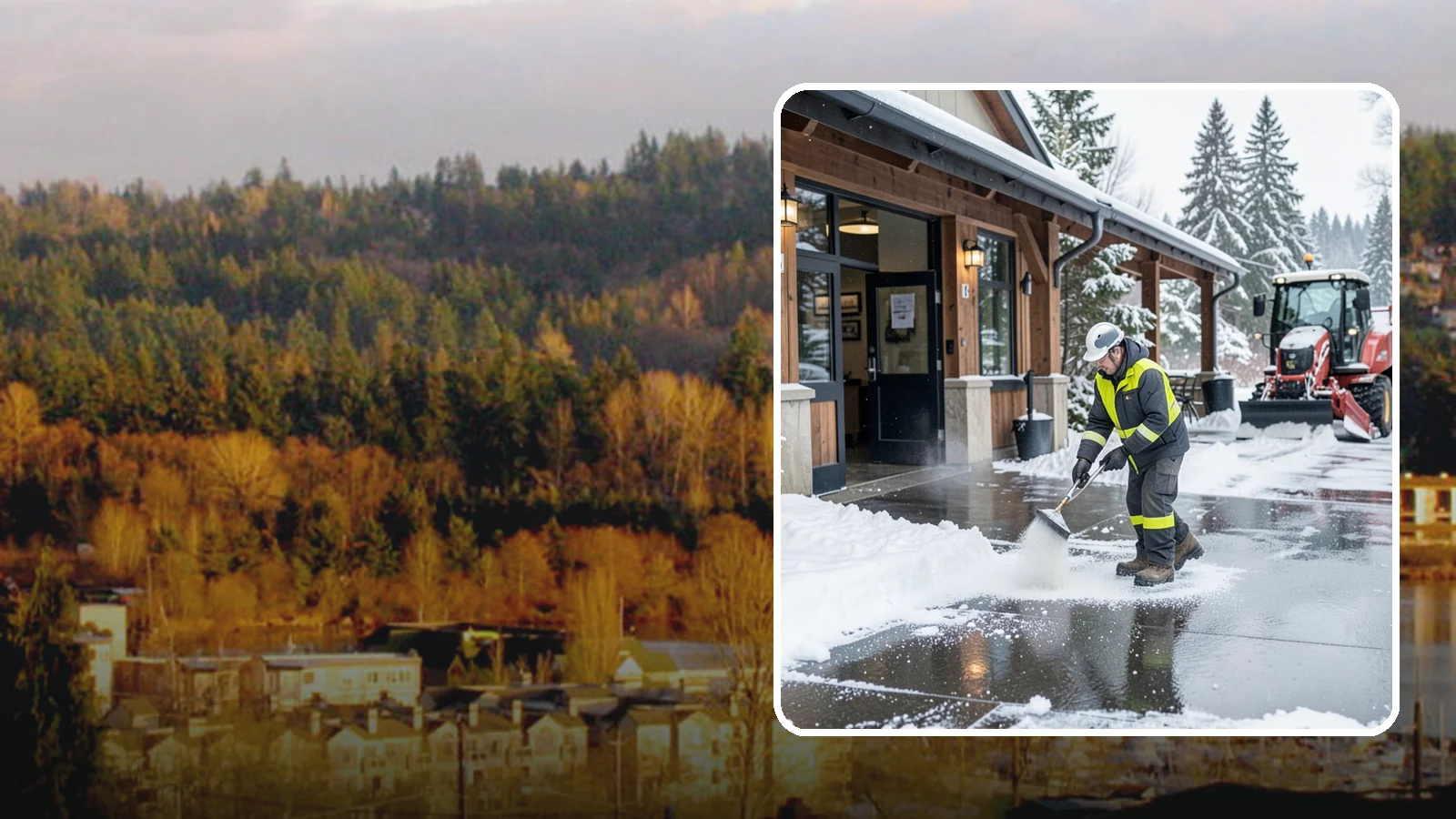Restaurant Deicing in Kenmore, King County, WA - Deicing for restaurants that keeps entrances, patios, and parking approaches safe for diners and staff during a Western...
