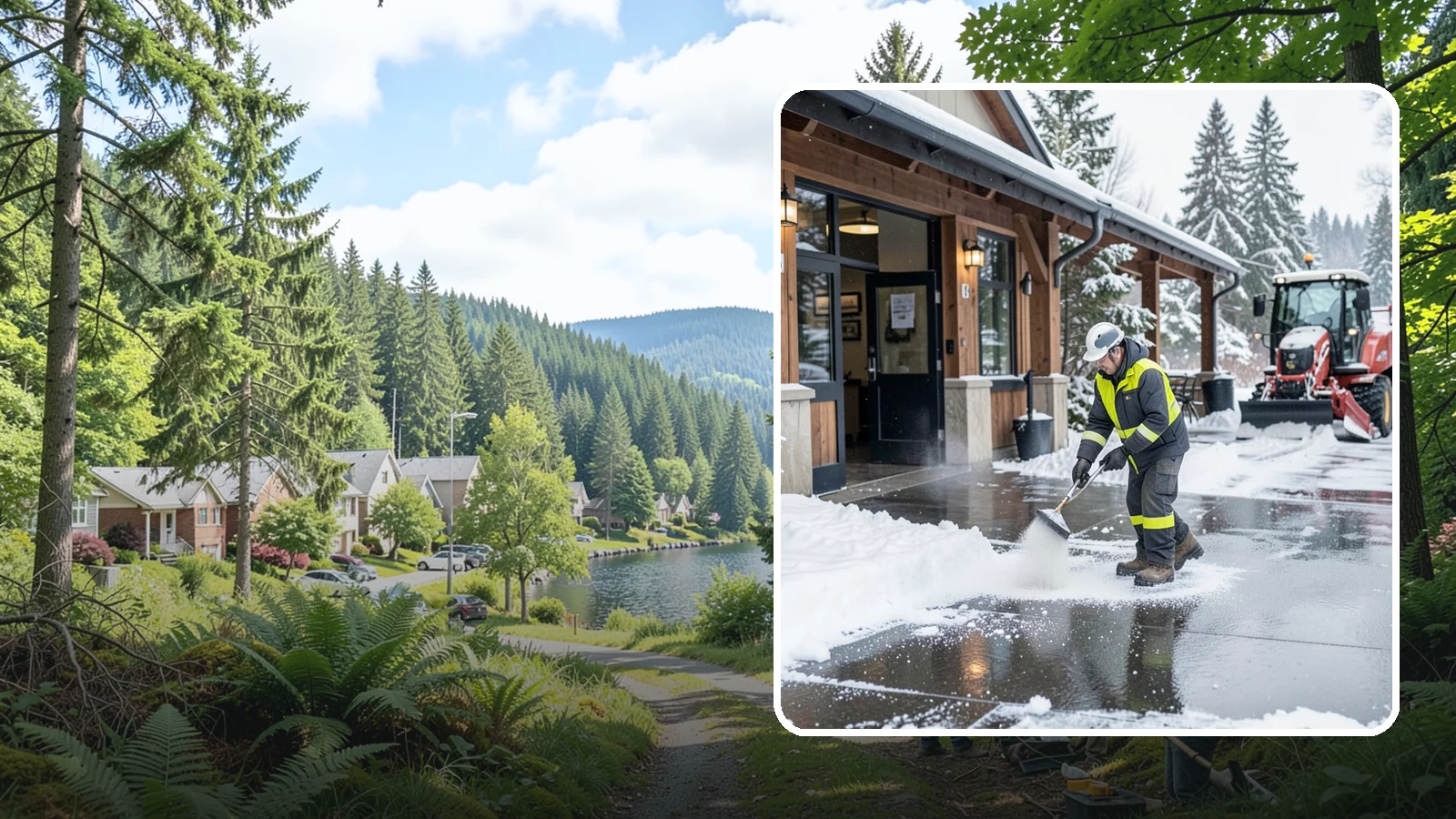 Restaurant Deicing in Lake Forest Park, King County, WA - Deicing for restaurants that keeps entrances, patios, and parking approaches safe for diners and staff during a Western...