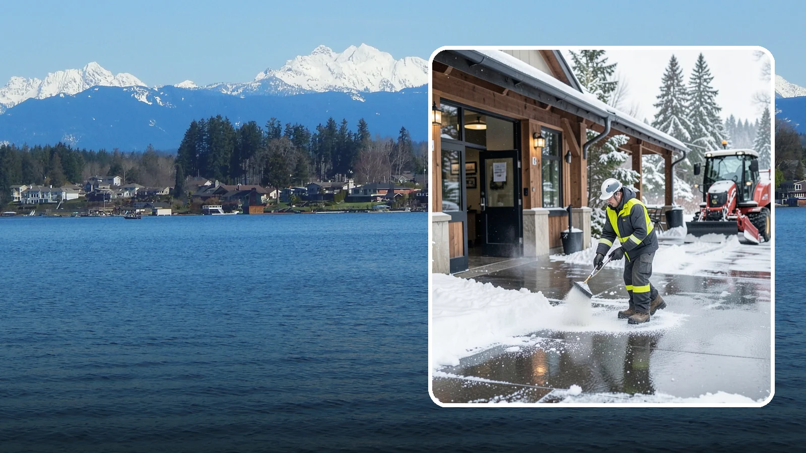 Restaurant Deicing in Lake Stevens, Snohomish County, WA - Deicing for restaurants that keeps entrances, patios, and parking approaches safe for diners and staff during a Western...