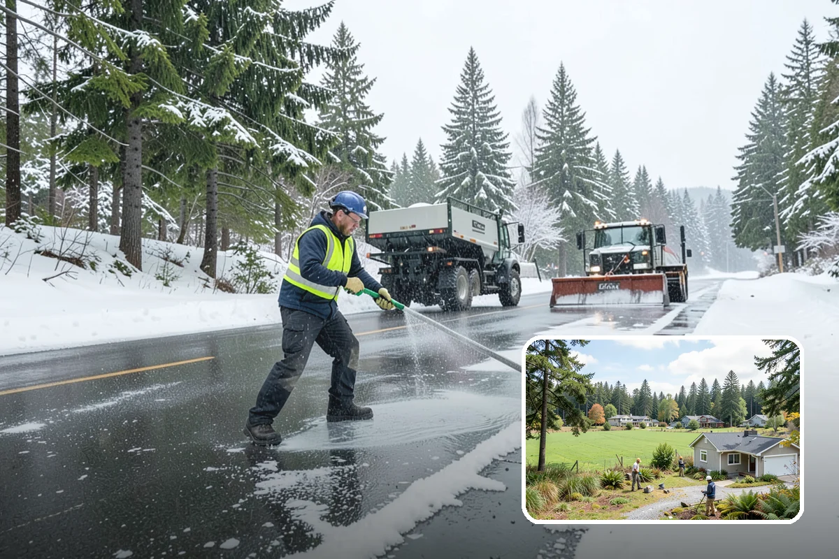 Restaurant Deicing in Lyman, Skagit County, WA - Keeps diners arriving safely through the evening rush