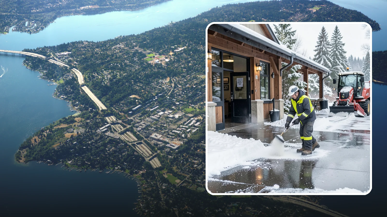 Restaurant Deicing in Mercer Island, King County, WA - Deicing for restaurants that keeps entrances, patios, and parking approaches safe for diners and staff during a Western...