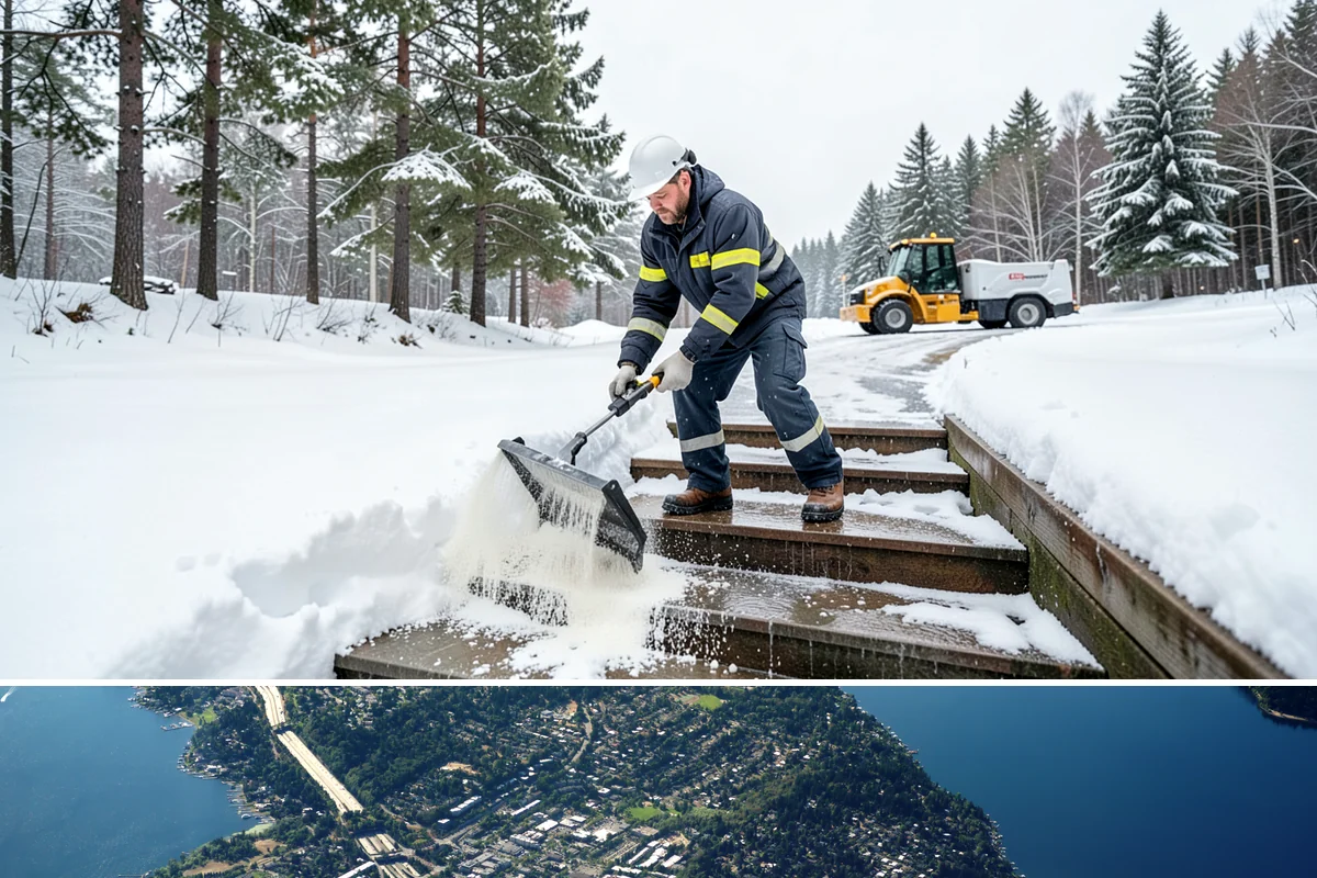 Restaurant Deicing in Mercer Island, King County, WA - Deicing runs through the winter dining season, peaking on the freezing-rain evenings that overlap with peak reservation hours.