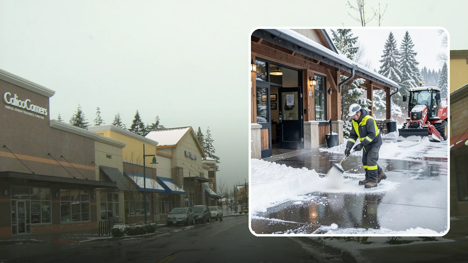 Restaurant Deicing in Mill Creek, Snohomish County, WA - Deicing for restaurants that keeps entrances, patios, and parking approaches safe for diners and staff during a Western...