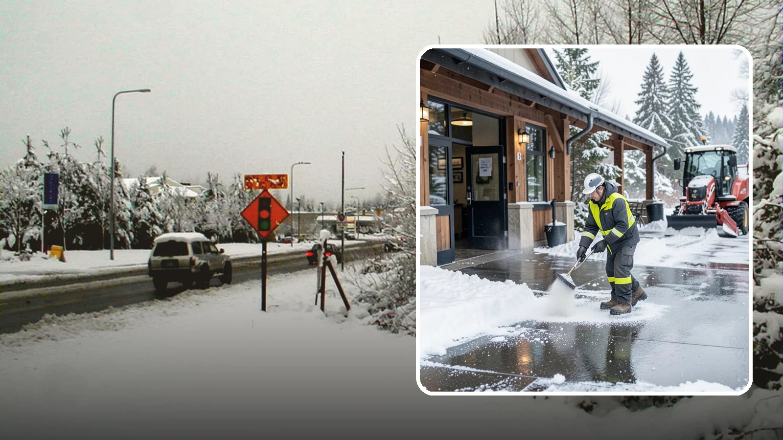 Restaurant Deicing in Newcastle, King County, WA - Deicing for restaurants that keeps entrances, patios, and parking approaches safe for diners and staff during a Western...
