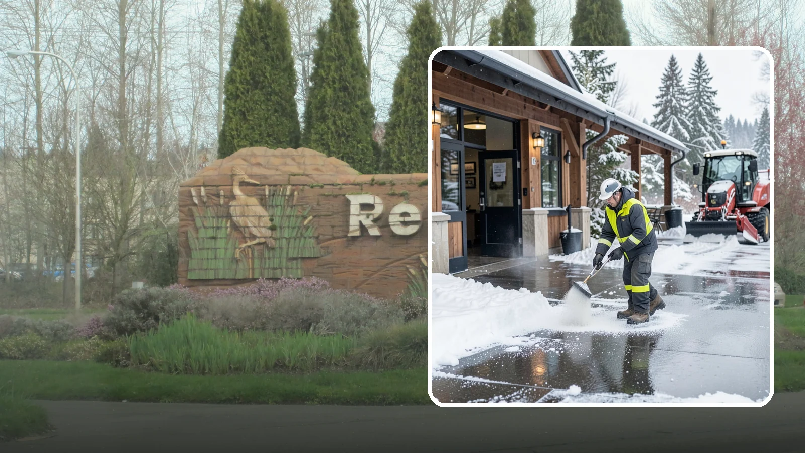 Restaurant Deicing in Renton, King County, WA - Deicing for restaurants that keeps entrances, patios, and parking approaches safe for diners and staff during a Western...