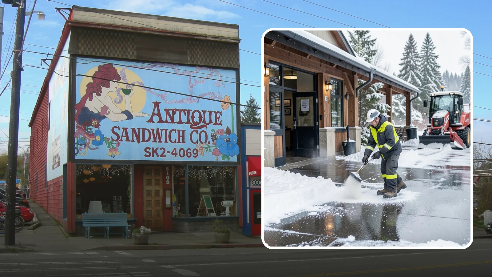 Restaurant Deicing in Ruston, Pierce County, WA - Deicing for restaurants that keeps entrances, patios, and parking approaches safe for diners and staff during a Western...