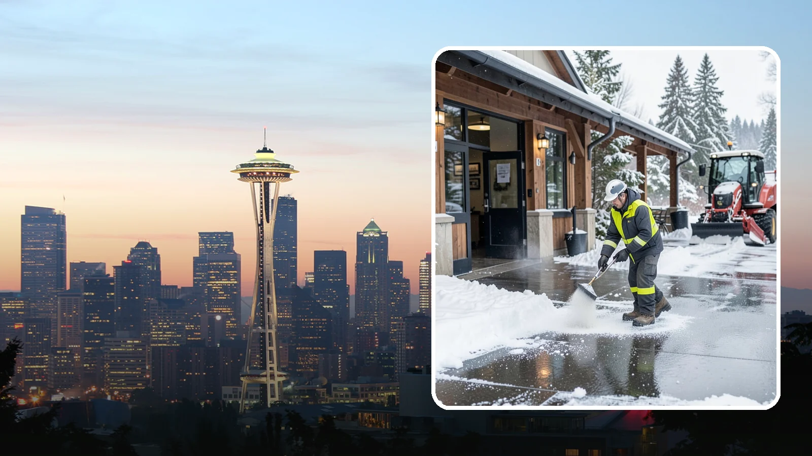 Restaurant Deicing in Seattle, King County, WA - Deicing for restaurants that keeps entrances, patios, and parking approaches safe for diners and staff during a Western...