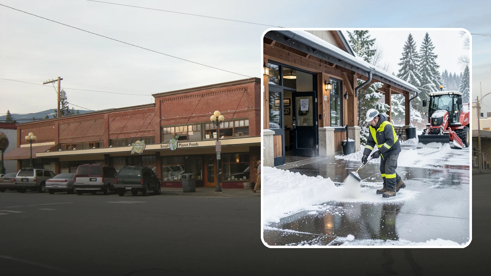 Restaurant Deicing in Sedro-Woolley, Skagit County, WA - Deicing for restaurants that keeps entrances, patios, and parking approaches safe for diners and staff during a Western...